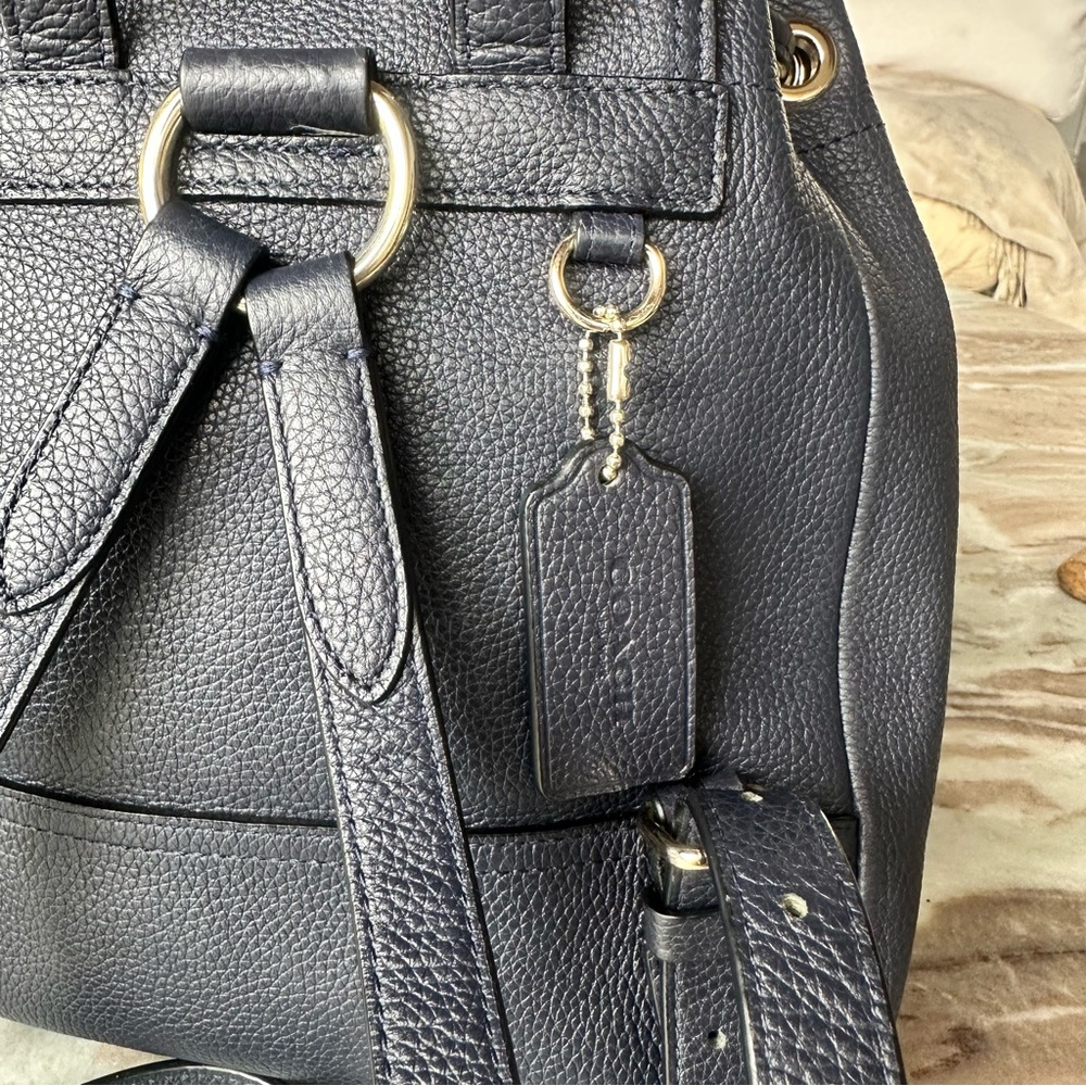 Coach Navy Mini Turnlock Rucksack Backpack - Picture 4 of 8